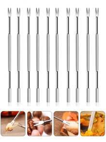 10/3 Pcs Stainless Steel Seafood Forks 6.75" - Multicolor - View 8