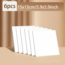 6 tấm vải canvas hình chữ nhật màu trơn, tấm vải canvas đa năng đơn giản để vẽ, trở lại trường, đồ dùng học tập - trắng - Xem 13
