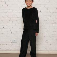 ***Check The Measurements Carefully*** Children's Pajama Set/Fleece Ultra Soft/Boy, Unisex. - Hitam - View 1