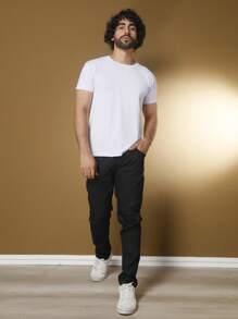 Men's Black Traditional Premium Cotton Trousers - Hitam - View 2