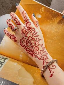 2 Sheets Floral Reusable Tattoo Stencils Temporary Tattoo Sticker Body Art Tattoos Stencils Sticker Glitter Tattoo Template For Hand Body Art Designs