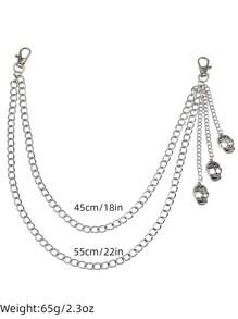 1pc Double Layer Skull Pants Chain, Suitable For Daily Wear