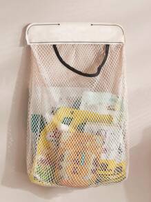 3 Packs Kitchen Trash Bag Storage Bags Wall Mounted Large Capacity Plastic Bag Storage Net Polyester Hanging Storage Net Bags For Bathroom, Kitchen, Hotel And College Dormitory, Space Saving Bedside Storage Bags, Socks Storage Bags, Small Car Mesh Bags - White - View 9