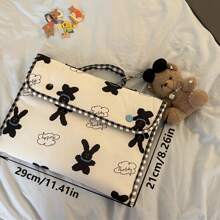 1pc Cute Black & White Rabbit Laptop Sleeve Bag, 11/13inch Notebook Protective Inner Case