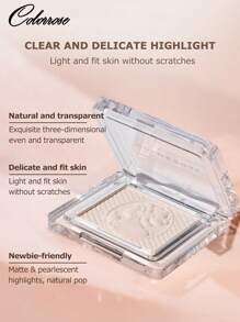 COLORROSE Single Color Face Powder 3g Highlighter, Matte Highlighter Palette, Brighten Middle Of Fcae & Eye Corners, Natural Expansion Highlight, Makeup Illuminator, Light, Smooth, Facial Beauty Cosmetic Makeup - CR1018 - View 7