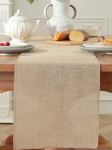 1 件 100% 亚麻复古流苏桌旗，适用于咖啡桌、橱柜、桌布、厨房餐桌、餐垫、野餐垫、礼物、家居装饰、咖啡厅、书房、别墅、派对、家庭聚会、节日装饰、室内外、房间装饰、户外家具、花园派对、婚礼装饰，有多种尺寸可供选择 - 卡其色 - 查看 1