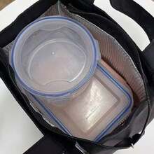 1 pieza Bolsa de almuerzo portátil y ligera, conveniente para guardar el almuerzo en la escuela, oficina, picnics, con asa para llevar