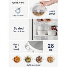 Soup Bowls With Handles 28 Oz, French Onion Soup Bowl For Chili, Beef Stew, Cereal, Ceramic Soup Crocks Oven Safe, Microwave Dishwasher Safe - 5.5 Inch, Set Of 4, White