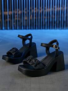 Fashion Chunky Heel Sandals, Waterproof Platform Criss-Cross Wedge High Heels, Comfortable Casual Summer Shoes, Versatile For Wedding, Party, Beach, Office, Home Use