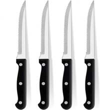 4/6/12 Pieces 8.7 Inches Stainless Steel Steak Knives With Plastic Handle,Durable Steak Knife,Barbecue Steak Knives Set,Dishwasher Friendly Cutlery Dinner Knife