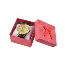 6pcs Mixed Color Cardboard Jewelry Watch Gift Box (With Pillow), 3.54 * 3.54 * 2.17 Inch Paper Watch Packaging Box, Gift Watch Box, Suitable For Men'S Watches, Wrist Watches, Smart Watches, Bracelets, Suitable For Easter, Valentine'S Day, Birthday