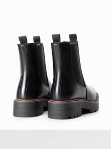 Women's Chelsea Ankle Boots Fashion Low Heel Lug Sole Platform Fall Booties Shoes - Black-pU - View 8