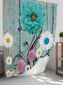 1 Stück / 4 Stücke farbenfrohe abstrakte Blumen Kunstwerke Multifunktions Badezimmer wasserdichter Duschvorhang mit 12 Haken, rutschfeste Badmatte, U-förmige Toilettenvorlage und runde Toilettendeckelabdeckung, Badezimmer Set für alle Szenarien Schulanfang