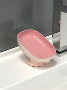 2pcs Luxury Soap Dish Holder Set, Suction Cup Bathroom Vanity Countertop Storage Rack - Multicolor - View 12