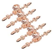 5 Pieces Set Of Elegant Gold Rhinestone Crystal Glass Handles With Tray - Polished Finish, Highly Attractive Multifunctional Kitchen, Bathroom And Office Decorative Glass Handles, Crystal Handles For Drawers And Cabinets - Multicolor - View 30