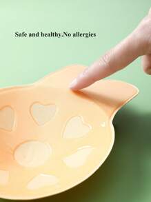 1pair Reusable Plus Rabbit Ear Nipple Covers, Invisible Silicone Adhesive Bra Pasties For Sports And Push-Ups