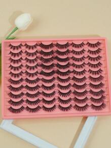 Happy Butterfly 30 Pairs Mixed Pack Natural Crossover False Eyelashes, Handmade Lengthened Thick Curly Eyelashes Artificial 3D Fuax Mink Eyelashes D Curvature Makeup Tools Hot Sellers For Daily Life,Chemical Fiber Russian Strip Lashes, Thick Natural Volume Grafting Eyelashes,Gift For Christmas, - 交叉款 - 查看 3
