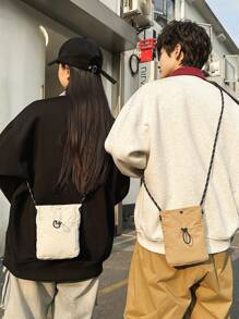 Fashionable Korean/Japanese Ins Style Fresh Minimalist Crossbody Bag, Cute Student Small Square Shoulder Bag, Mini Messenger Bag, Phone Pouch, Canvas Handbag, Holiday Phone Bag - Multicolor - View 2