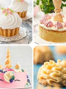 3pcs 1.2m 2D2F Seamless Stainless Steel Large Piping Nozzles, DIY Cupcake Decorating Tools - 3-piece Bean-melting Decorating Nozzle - View 8