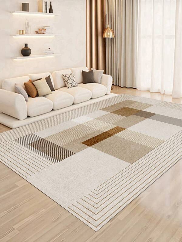 Minimalist & Fashion Style Indoor Decorative Carpet, Faux Wool Material Indoor Rug For Living Room, Sofa, Bedroom, Bedside Anti-Slip Mat, Dining Room/Kitchen, Office Chair Cushion, Entryway Mat, Outdoor Picnic Blanket, Camping Mat