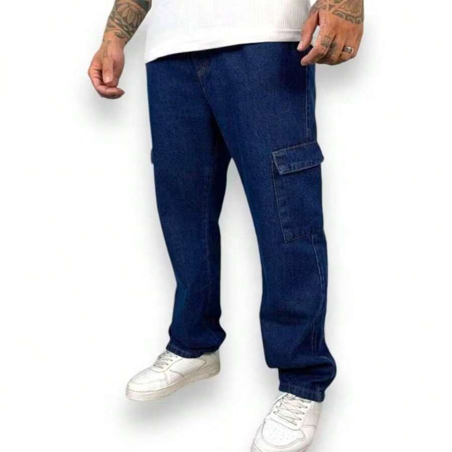 Khaki, Black, Beige Skate Twill Cargo Pants With Elastic - Rửa tối - Xem 1