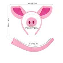 Bộ 3/4 băng đô hình heo hồng nhồi bông, băng đô trang điểm, băng đô hình thú tiệc tùng, phụ kiện hóa trang Halloween bán chạy nhất - Nhiều màu - Xem 1