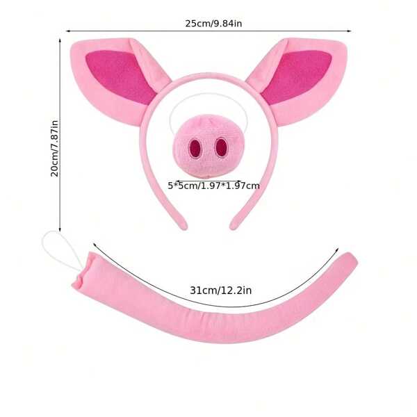 3 قطع/4 قطع شريط رأس وردي فاتح من الفرو، شريط غسيل الوجه، إكسسوار شريط الشعر لحفلات الأزياء، مجموعة إكسسوارات شريط الرأس على شكل حيوان، أفضل بائع في عيد الهالوين
