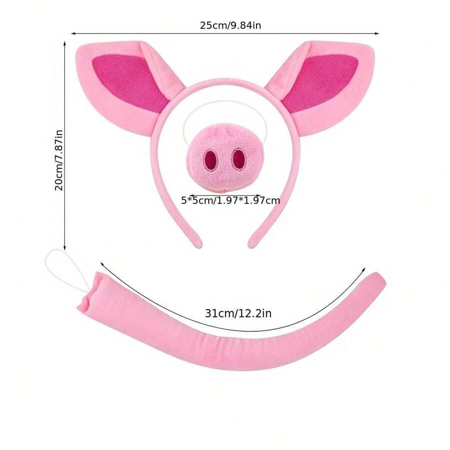 Bộ 3/4 băng đô hình heo hồng nhồi bông, băng đô trang điểm, băng đô hình thú tiệc tùng, phụ kiện hóa trang Halloween bán chạy nhất - Nhiều màu - Xem 1