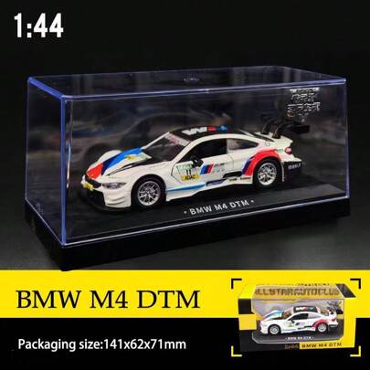 Burago C BMW M4 DTM 1: 44 Scale Racing Model Alloy Collection Box Collection Acrylic Dust Cover And Car Base For Men 's Birthday Christmas Gift OFICIAL LICENCIADO