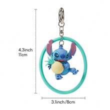 Miniso Disney Stitch Cartoon Wristband With 3D Pendant, Cute Cartoon Character, Comfortable Fit, Daily Wear & Bag Accessory, Ideal Birthday Gift,PVC Material(1 PC) - Green - View 5
