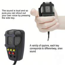100W 12V 7 Sound Loud Car Alarm P-Olice Fire Horn Siren PA Speaker MIC System Kit - Black - View 5