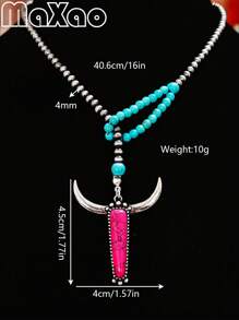 طقم مجوهرات مكون من قلادة وخاتم وأقراط بتصميم غربي عتيق مخصص للنساء، متعدد الألوان لتناسب أي إطلالة