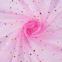 1pc Star & Moon Hexagonal Tulle Fabric, Handmade DIY Headpiece, Clothing, Dress, Flower Packaging, Soft Tulle