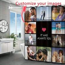 1pc Custom Flannel Shower Curtain, Customized Image, Wedding Shower Curtain, Personalized Design, Super Thick & Soft, Suitable For All Seasons, Great Gift For Friends & Family, Mother's Day, Father's Day, Wedding Blessing Home Bathroom Decor Fall Decor Bathroom Accessories Back To School