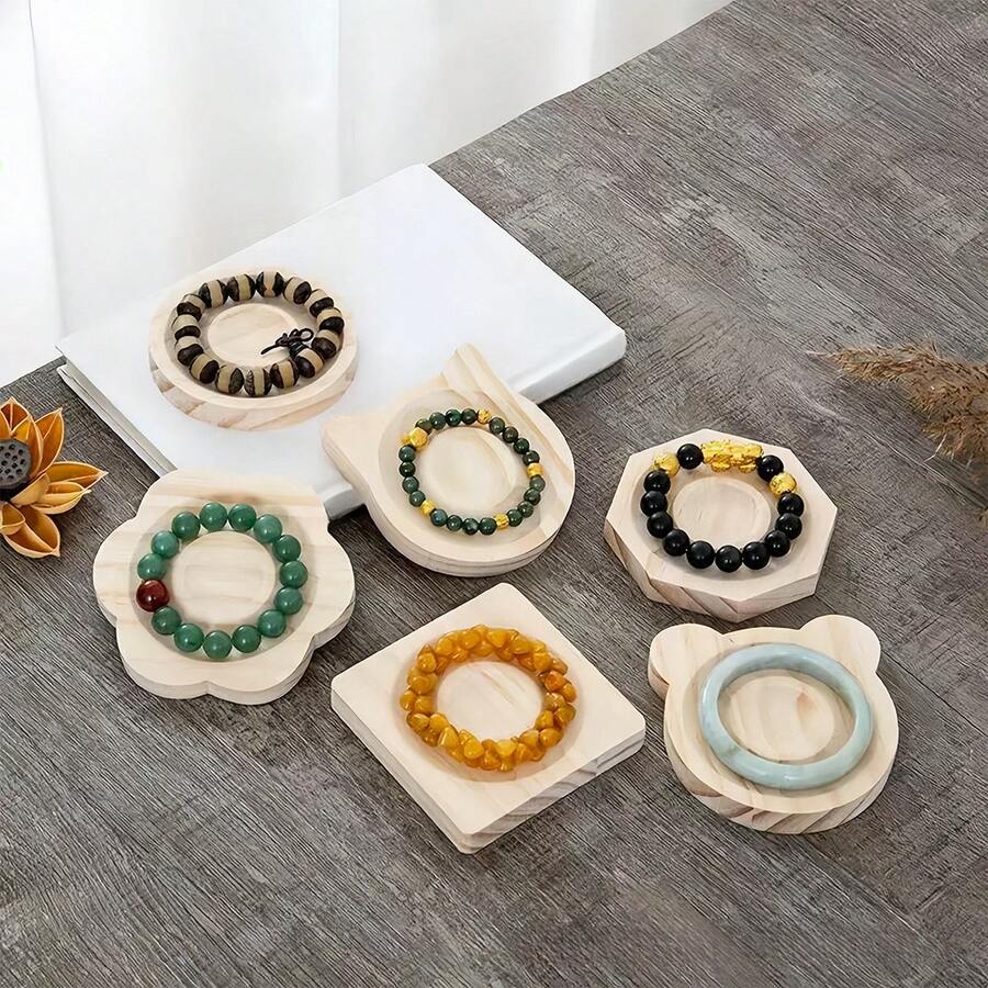 1 Pc Versatile Wooden Bangle And Bracelet Display Tray, Perfect For Showcasing Your Unique Jewelry Collection, Convenient And Stylish Display Solution, Avoid Monotonous Arrangements, Freely Combinable Design For Creative Staging, Ideal Bead Display Tray For Craft Enthusiasts, Elegant Wooden Bracelet Display Stand, Perfect DIY Photography Prop For Captivating Visuals, Enhance Your Home Decor With This Functional And Aesthetic Display Tray, Great For Holiday Gift Presentations And Special Occasions.