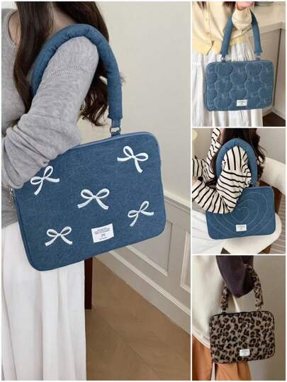 INS 时尚笔记本电脑内胆包，适用于 MacBook 13/14 英寸、15/15.6 英寸、单肩笔记本电脑手提包