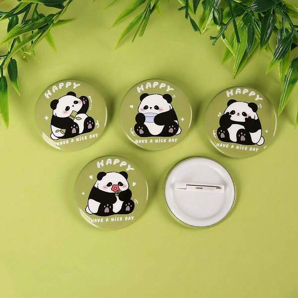 Cute Animal Bear & Panda Cartoon Metal Brooch/Badge, Apparel & Bag Accessories