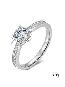 1 件经典开口圆形戒指，时尚百搭订婚/结婚戒指