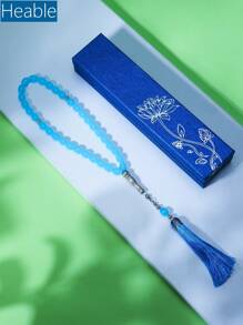 1 pieza 33 cuentas de rezo de cristal, artesanía tradicional, combinación de fe y arte, islámico, esencial para la oración devota, caja de regalo minimalista de moda (varios colores)