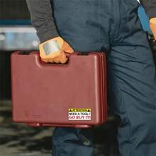 “1 张 3 英寸可移除防水乙烯基创意礼品贴纸，注意需要工具吗？去购买有趣的幽默提醒贴纸，非常适合任何光滑表面，如笔记本电脑、平板电脑、手机壳、笔记本、记事本、书桌、头盔、学校用品 - 彩色 - 查看 6