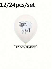 12/24pcs Lamb Shaped Decorative Balloons, Suitable For Holidays, Birthdays, Parties - Multicolor - View 2