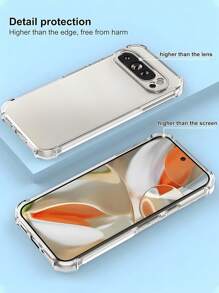 VRNOEI 适用于 Pixel 9 8 7 6 Pro XL 的豪华超薄透明软壳，适用于 Pixel 8A 7A 6A 手机配件的透明后盖 - 無色 - 查看 7