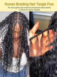 Human Braiding Hair For Boho Braids Water Wave Bulk Human Hair For Braiding No Weft Wet And Wavy Curly Human Hair Extensions 2 Bundles/Pack 90g Natural Color 32 Inch - SNatural - View 4