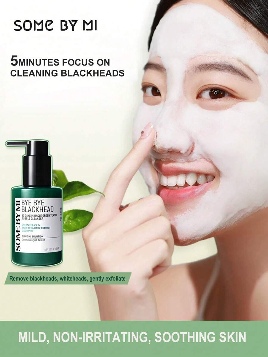 SOME BY MI BYE. Blackhead 30 Days Miracle Green Tea Bubble Cleanser 120g