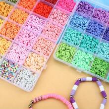 5200pcs Clay Beads Bracelet Kits, Friendship Bracelet Kits Flat Beads For Jewelry Making, Polymer Black Stone Bead Set Suitable For Bracelet Necklace DIY Craft Gift
