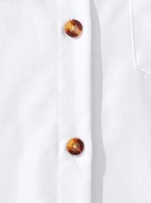 男童经典休闲百搭短袖 Polo 衫，适合休闲、正式、学校、派对和表演场合 - 白色 - 查看 8