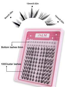 120Pcs/124Pcs Brown/Black Lash Clusters Manga Lash Clusters Fairy Cat Eye Lash Clusters Natural Fox Eye Eyelashes Clusters Wispy C Curl Cluster 9-13MM Eyelash Extensions Anime DIY Individual Lashes Natural Look By PALM LASHES , Left And Right - C - View 5
