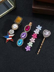 1 件国旗装饰发夹，独特的派对/音乐节纪念配件，美式风格 - 彩色 - 查看 8