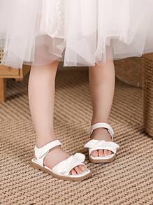 Kids Casual Versatile Simple Decorative Flat Sandals - White - View 7