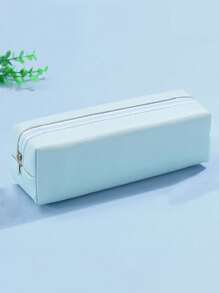 1pc Foldable Portable PU Makeup Stationery Pen Pencil Storage Bag, Back To School, School Supplies, Pencil Case, Pencil Pouch, Backpack (Black, Brown, Gray, Beige, Blue)